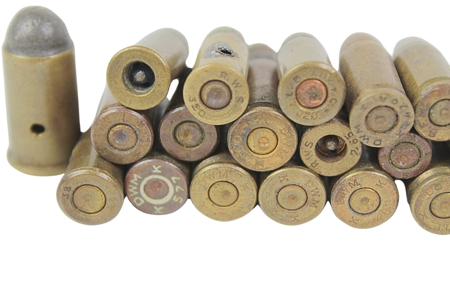 Zestaw amunicji pistoletowej skorupy dekoracyjne