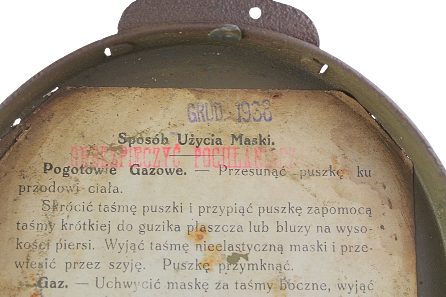 II RP Maska Przeciwgazowa RSC 1929