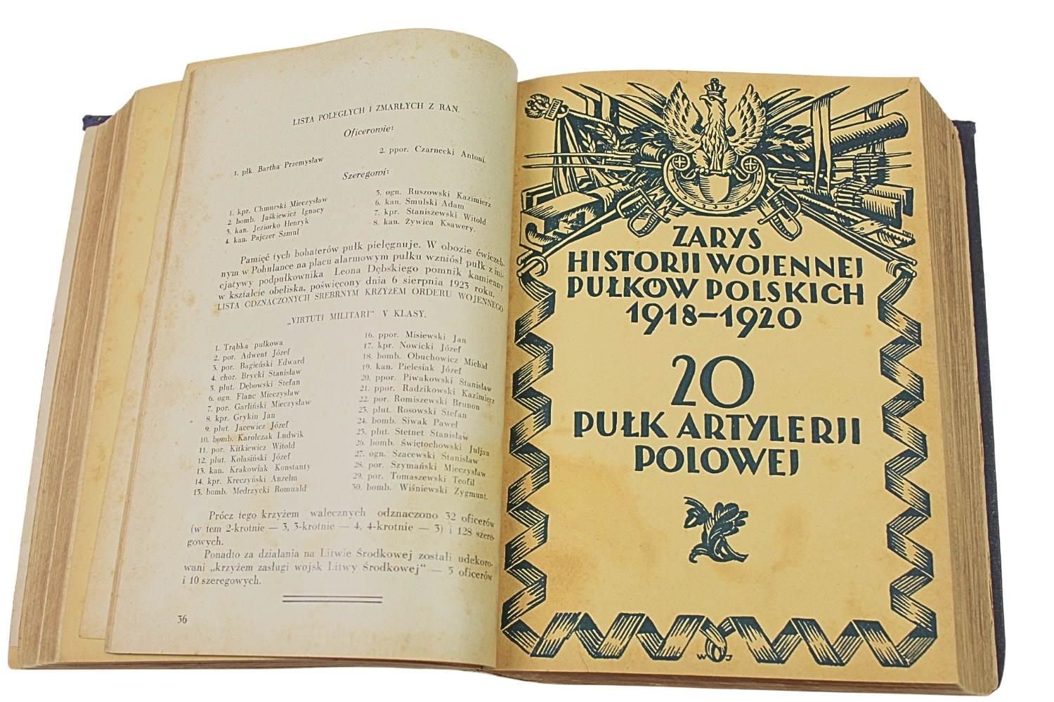 II RP ZARYS HISTORII WOJENNEJ PUŁKÓW POLSKICH ARTYLERJA TOM IV