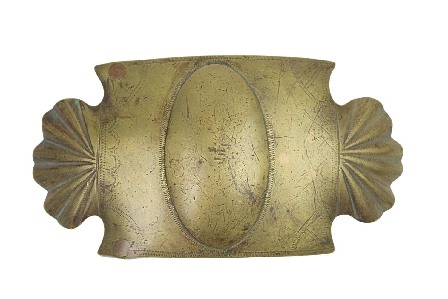 Ogromna mosiężna klamra do pasa XIX wiek