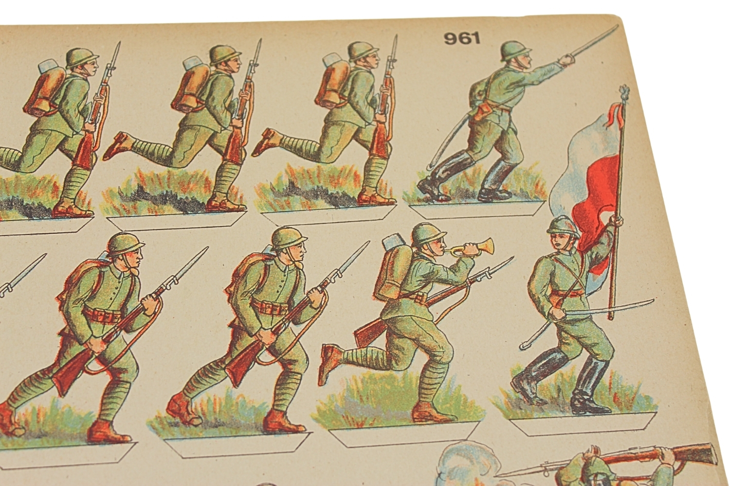 II RP KARTONOWE ŻOŁNIERZYKI WP - Piechota Wyd. „Polonia” w Krakowie Rzadkość 