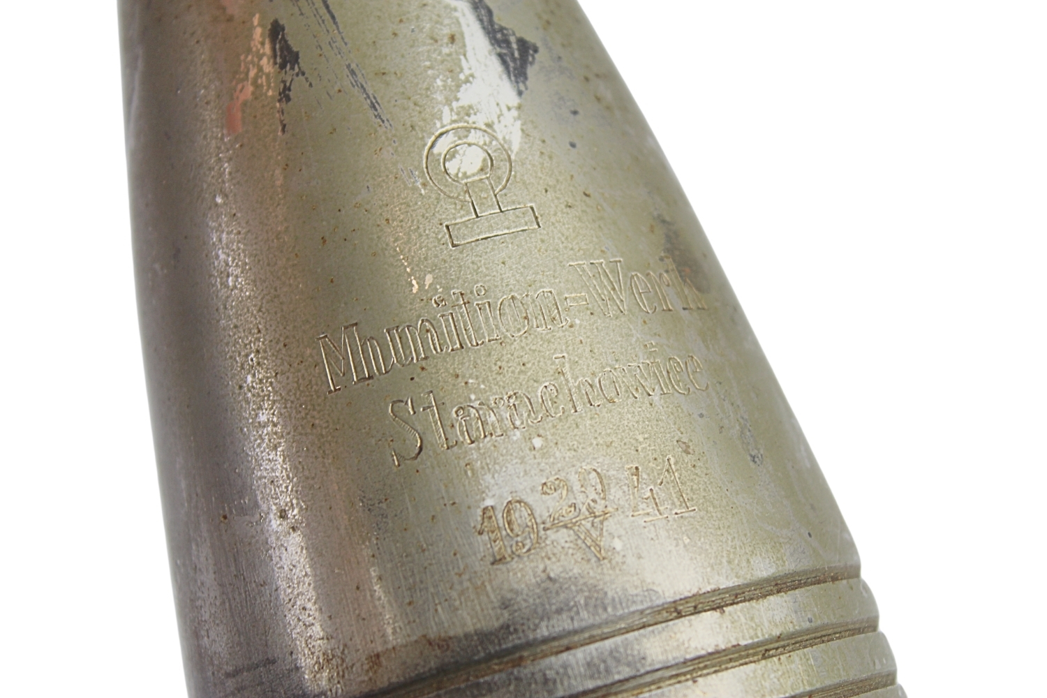 II RP moździerz Stockes Brandt wz.31 Starachowice 1941 Skorupa Kolekcjonerska Rzadkość