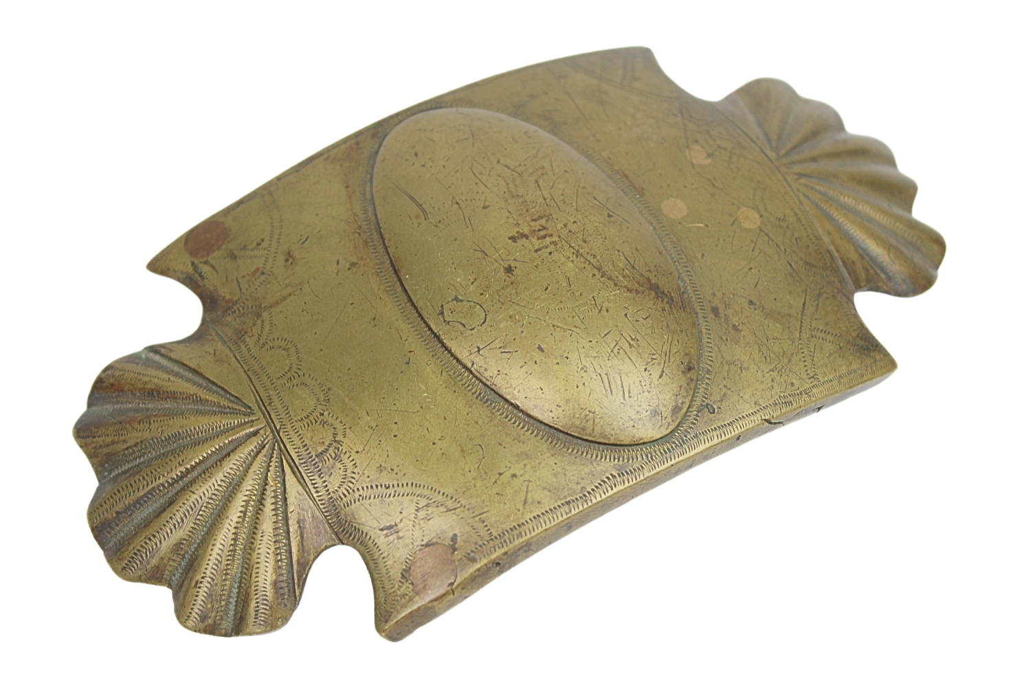 Ogromna mosiężna klamra do pasa XIX wiek