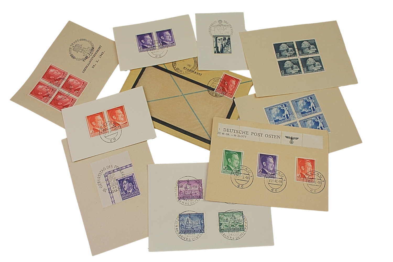 ZESTAW ZNACZKÓW POCZTOWYCH GENERALNE GUUBERNATORSTWO