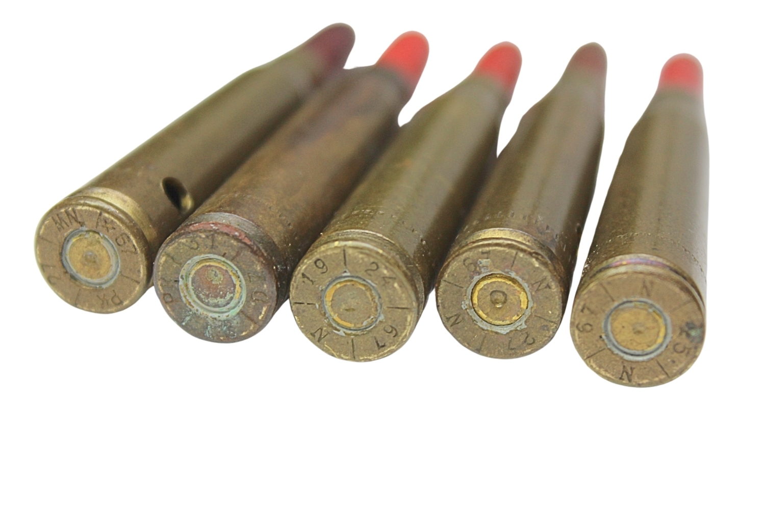 II RP Zestaw ślepych naboi kb. Mauser 7,92mm do CKM skorupy dekoracyjne