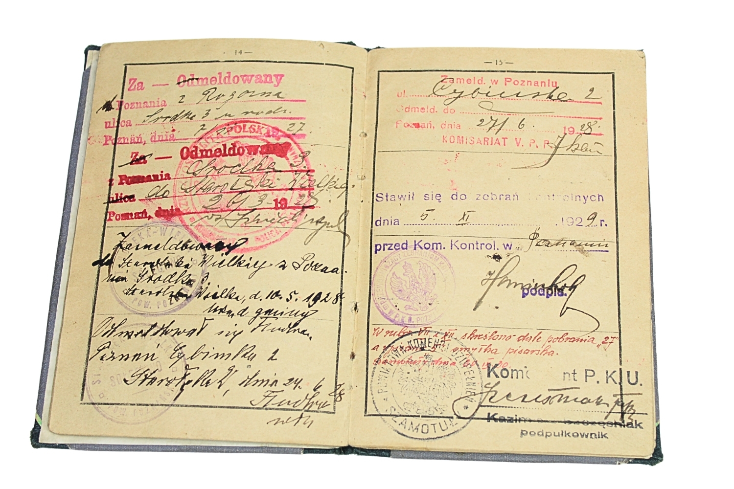 II RP Książeczka Wojskowa ze zdjęciem PKU Poznań