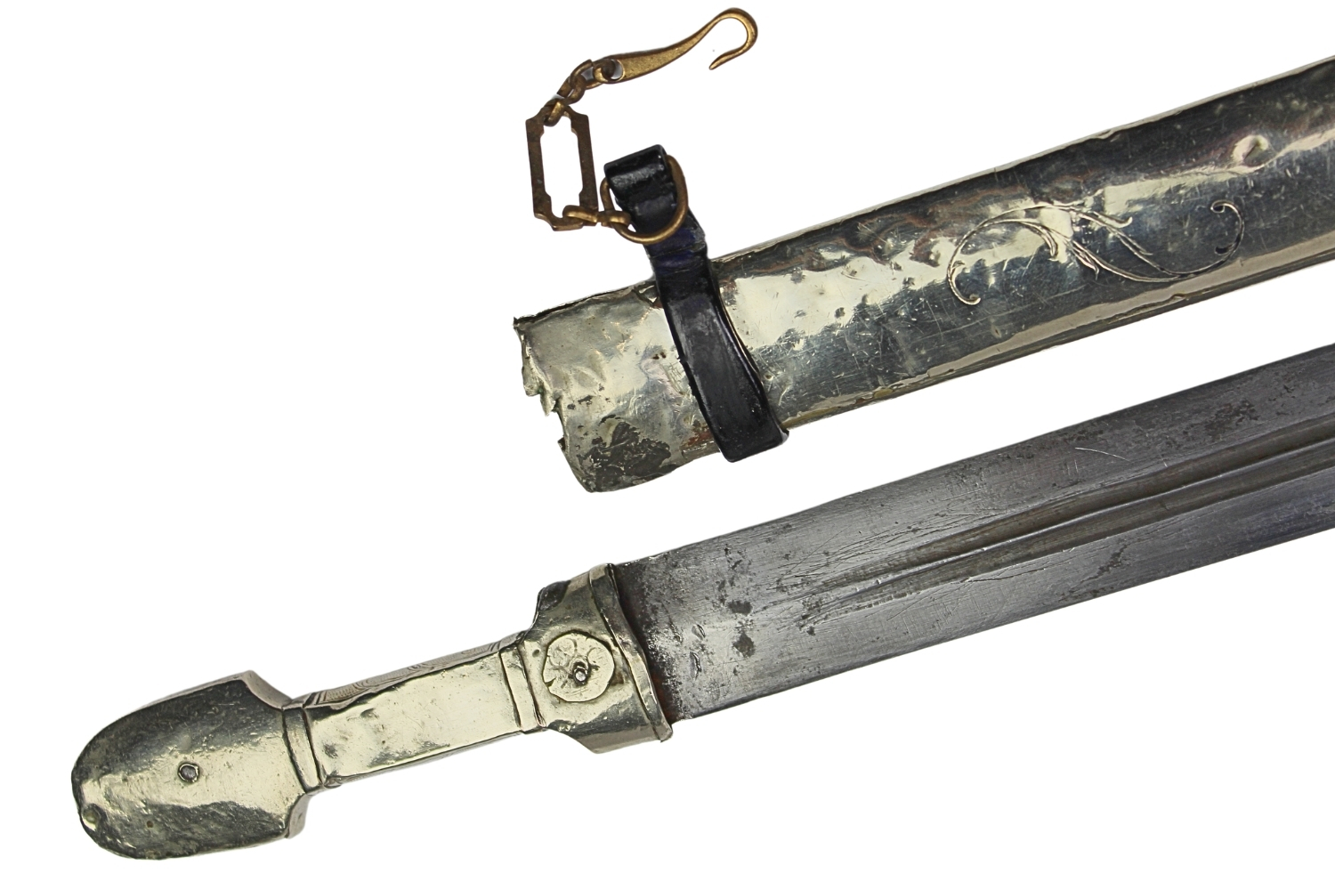 Kindżał Kaukaski Srebro XIX - XX Wiek Luksusowy - Carska Rosja