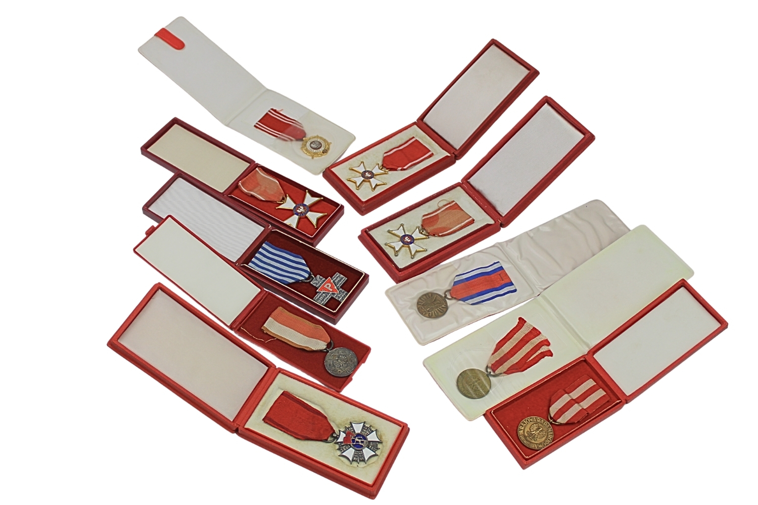 Zestaw Medali w pudełkach PRL 