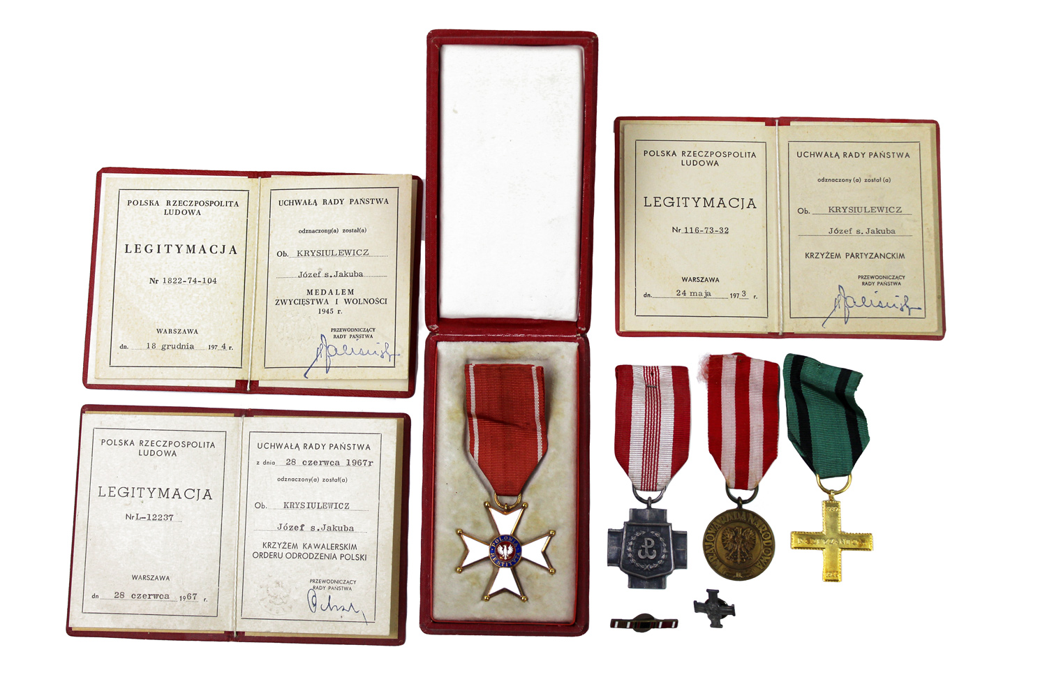 Zestaw odznaczeń i dokumentów Krysiulewicz Józef 