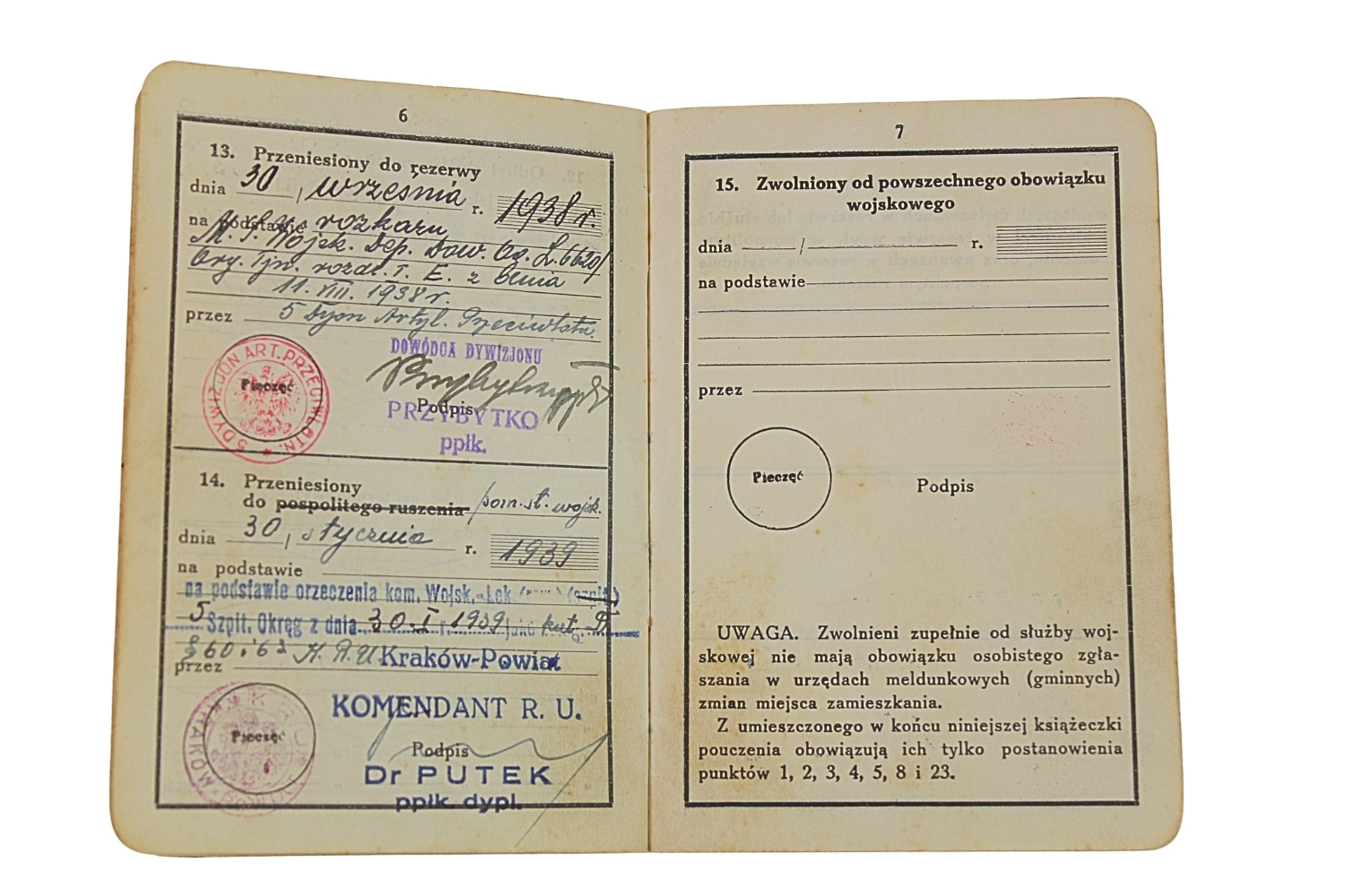 II RP KSIĄŻECZKA WOJSKOWA 5 DYWIZJON ARTYLERI PLOT.