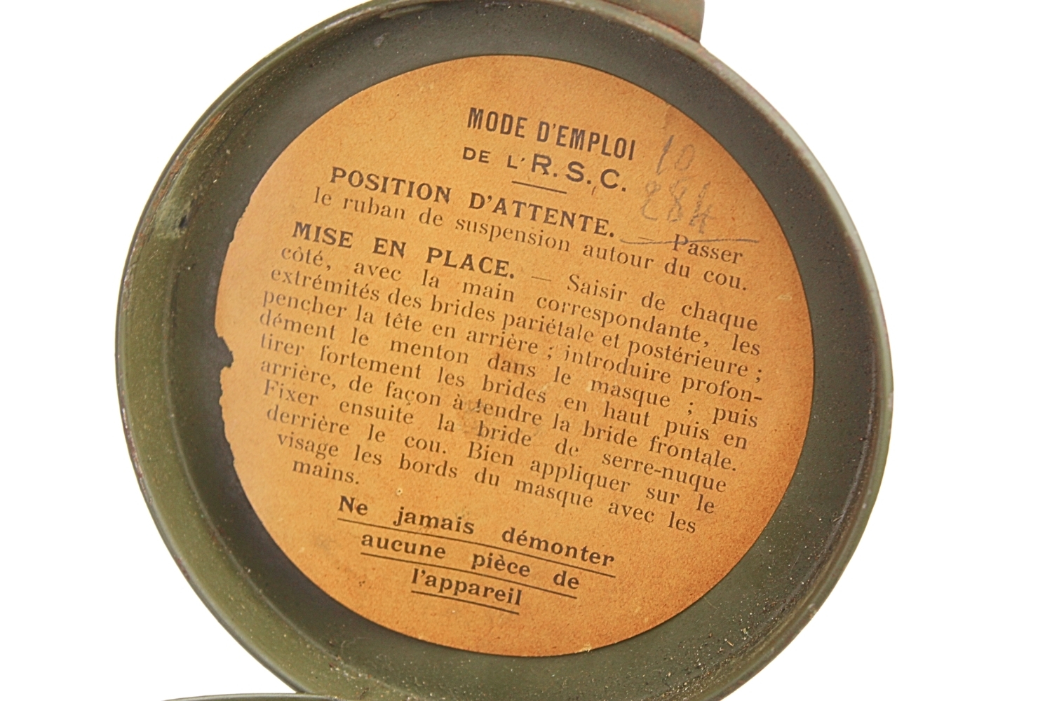 Francuska maska gazowa C.P. 1939-C z puszką 