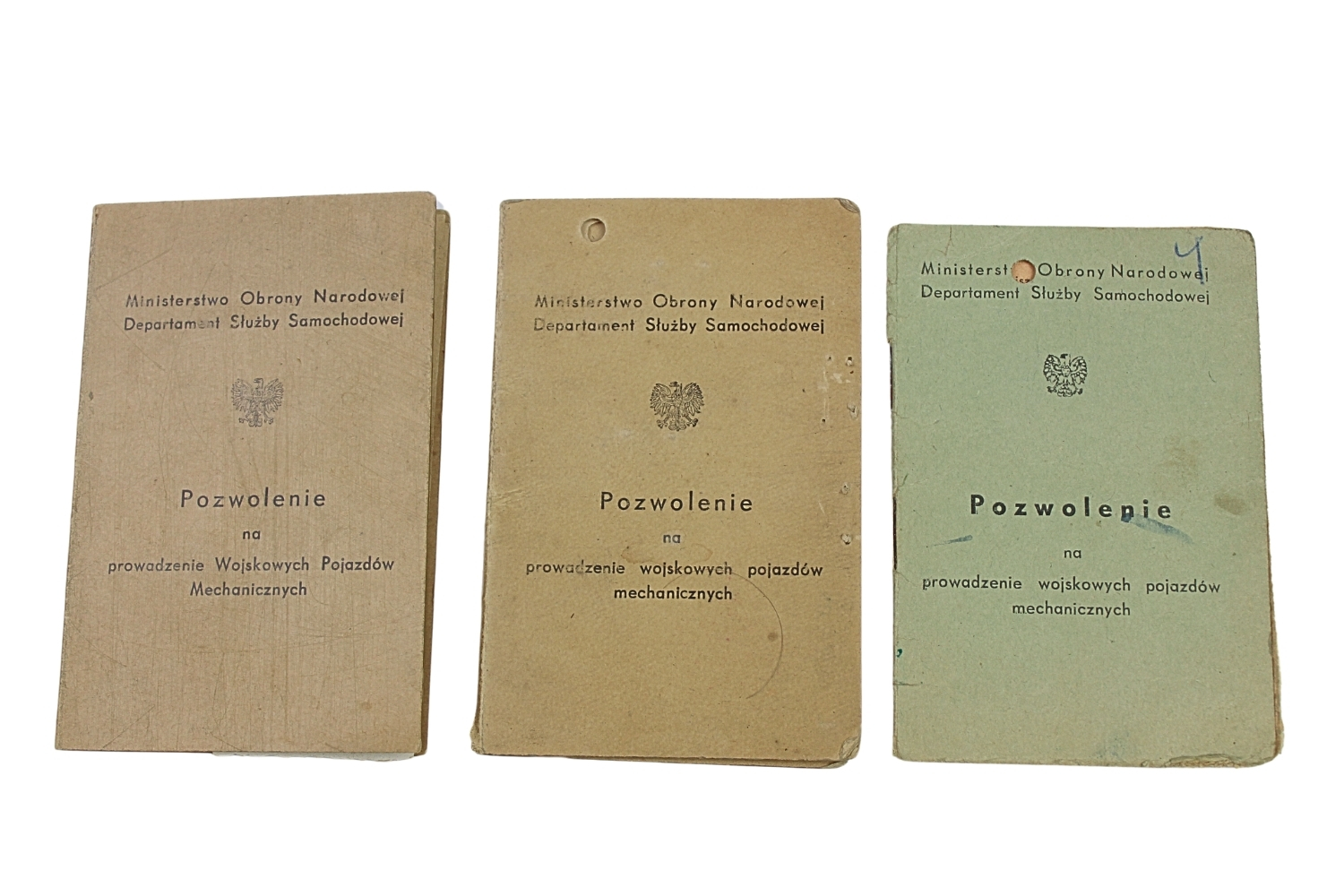 LWP Zestaw pozwoleń na prowadzenie wojskowych pojazdów mechanicznych 