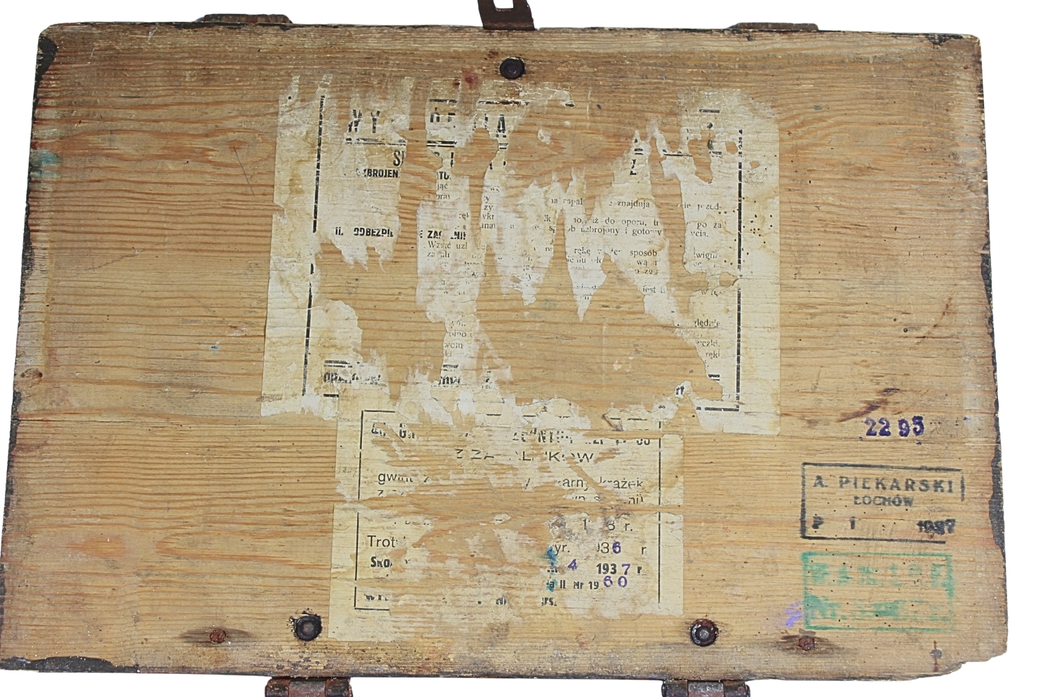 II RP SKRZYNIA na granaty obronne/zaczepne wz.33 PIEKARSKI 1937