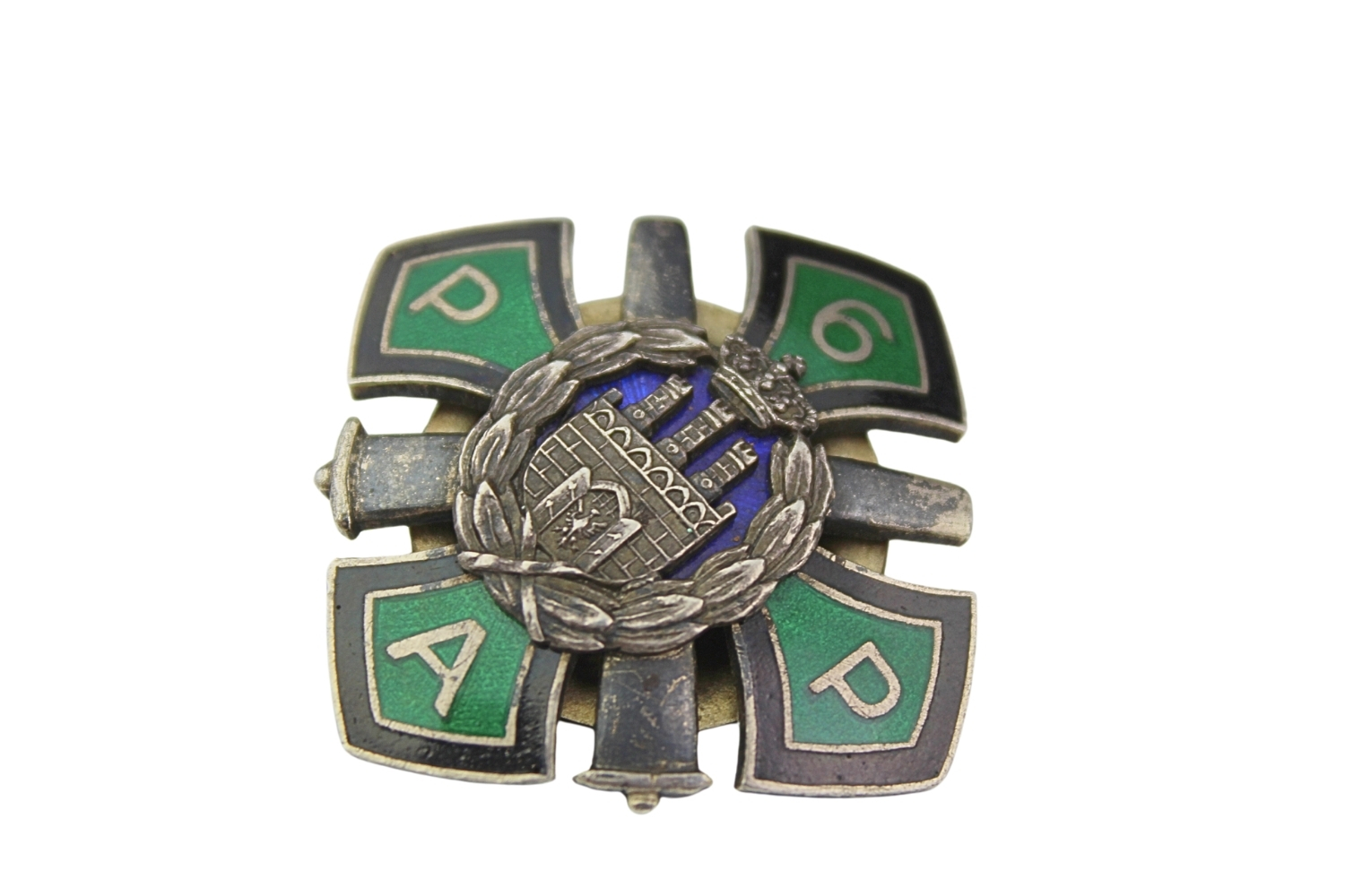 II RP Odznaka oficerska 6 Pułk Artylerii Polowej Kraków Srebro 