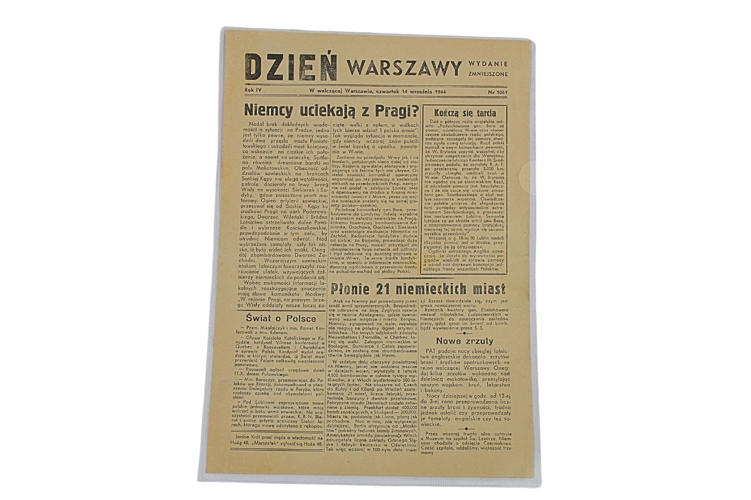 Dzień Warszawy ROK IV W walczącej Warszawie, 14 września 1944 Powstanie Warszawskie