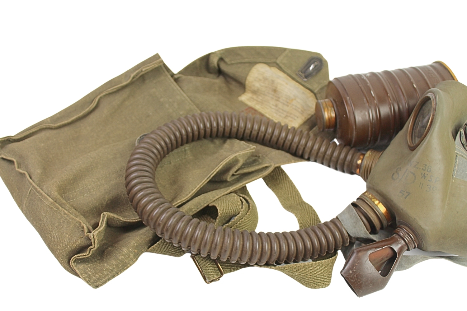 II RP Maska przeciwgazowa wz.38 Sanok 1939 z torbą