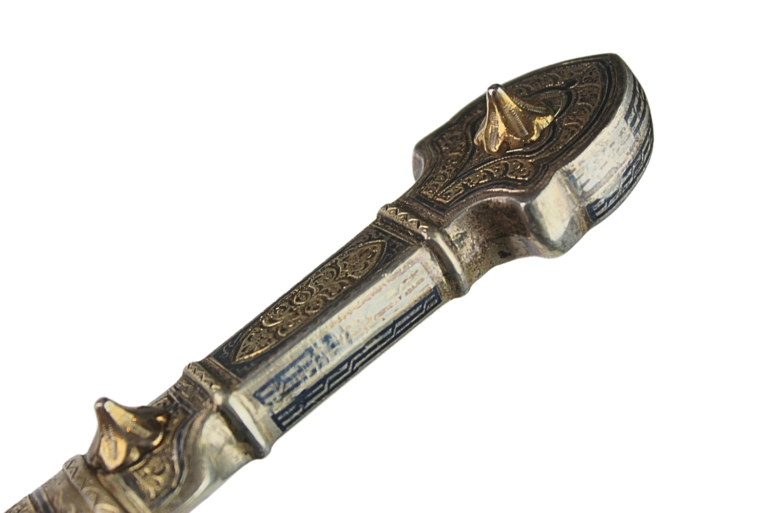 Kindżał Kaukaski Srebro Niello 1850-1870 Dagestan - Wykonanie Luksusowe