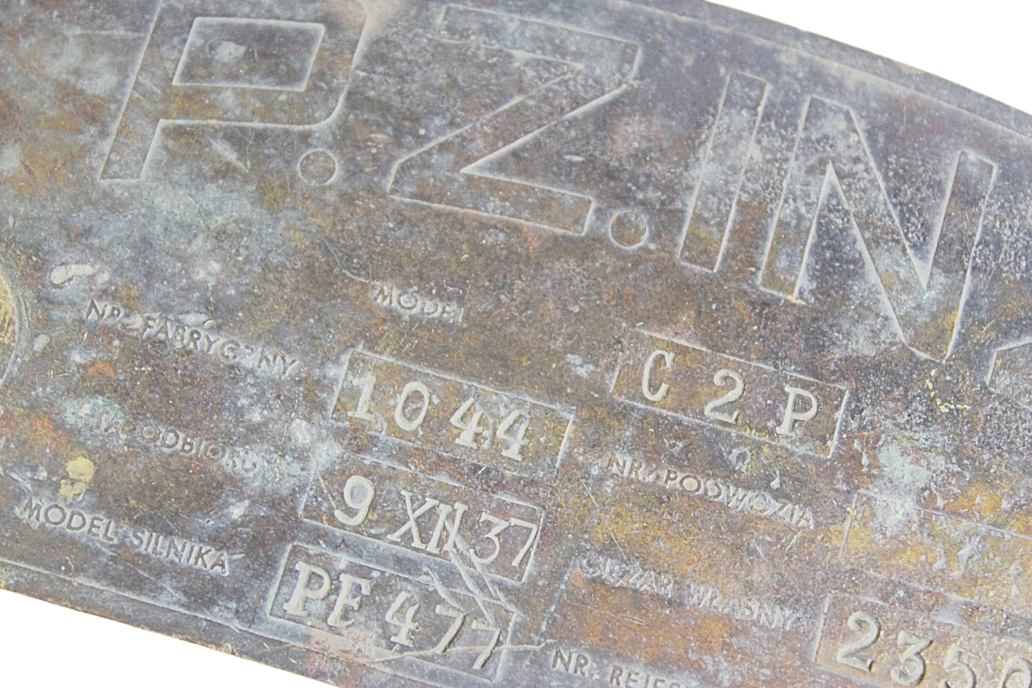 II RP Tabliczka znamionowa P.Z. INŻ C2P  7TP unikat 