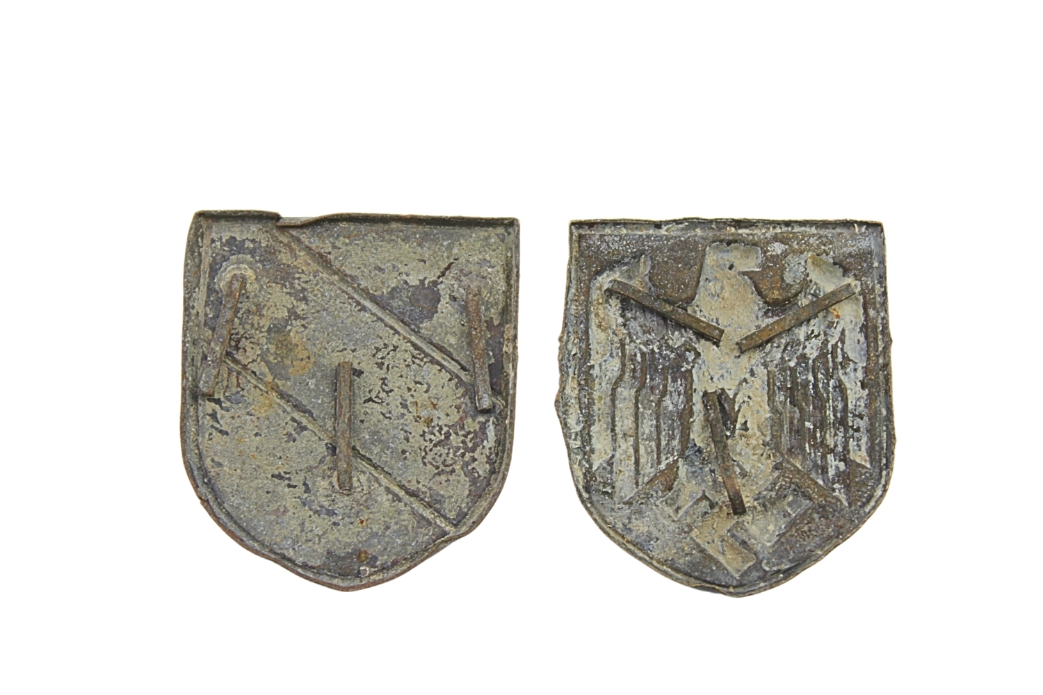 Komplet tarczek z hełmu korkowego Afrika Korps 