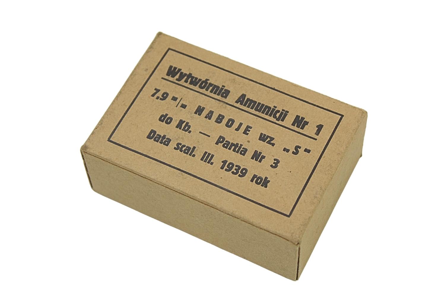 II RP Opakowanie po amunicji 7,92mm W.A. nr.1 „S” 1939 Rzadkość