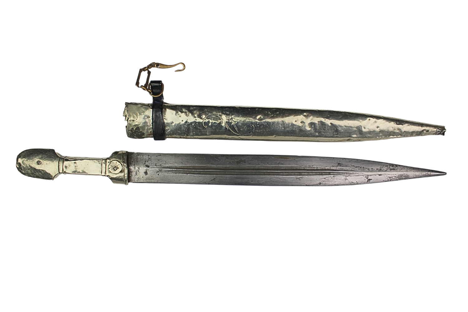 Kindżał Kaukaski Srebro XIX - XX Wiek Luksusowy - Carska Rosja