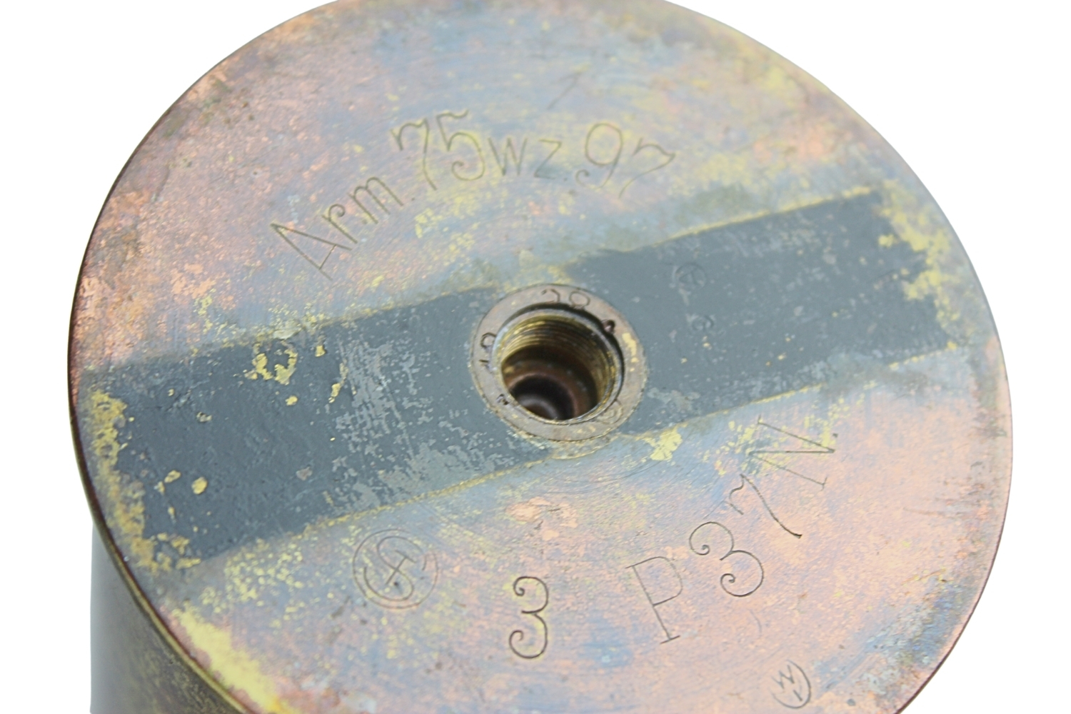 II RP NABÓJ SCHNEIDER 75MM wz.97 z granatem wz.15 SKORUPA DEKORACYJNA