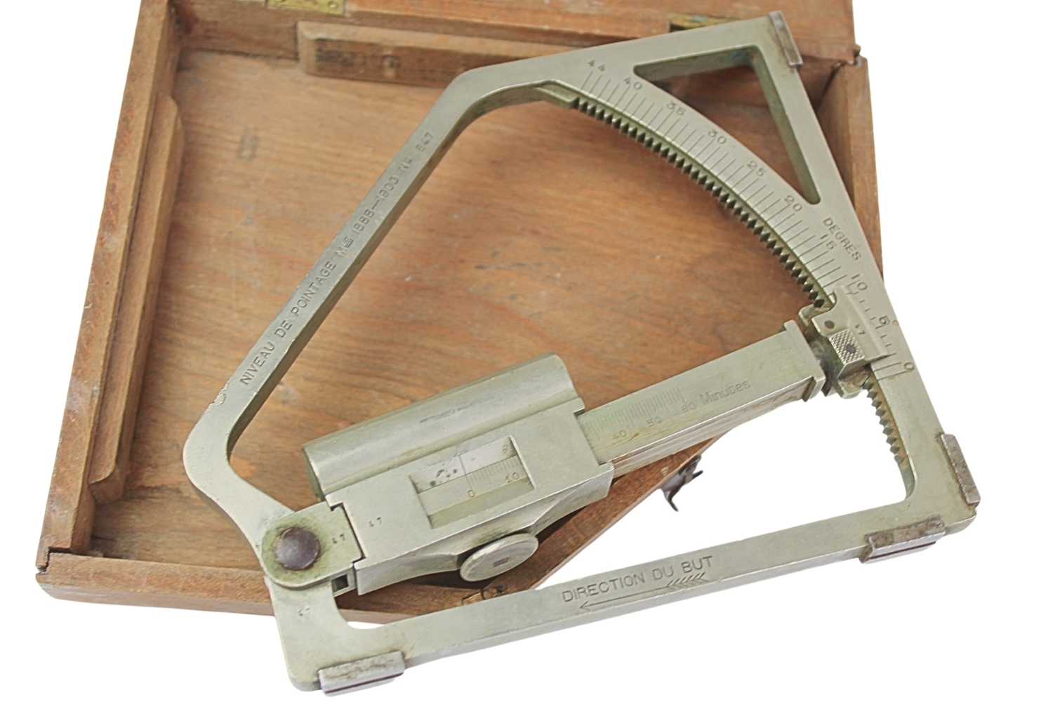 Kwadrant artyleryjski wz.1888-1900 z pudełkiem i taśmą
