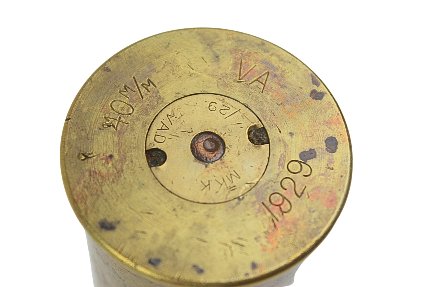 II RP 40mm armata vickers ORP Wicher Skorupa dekoracyjna 