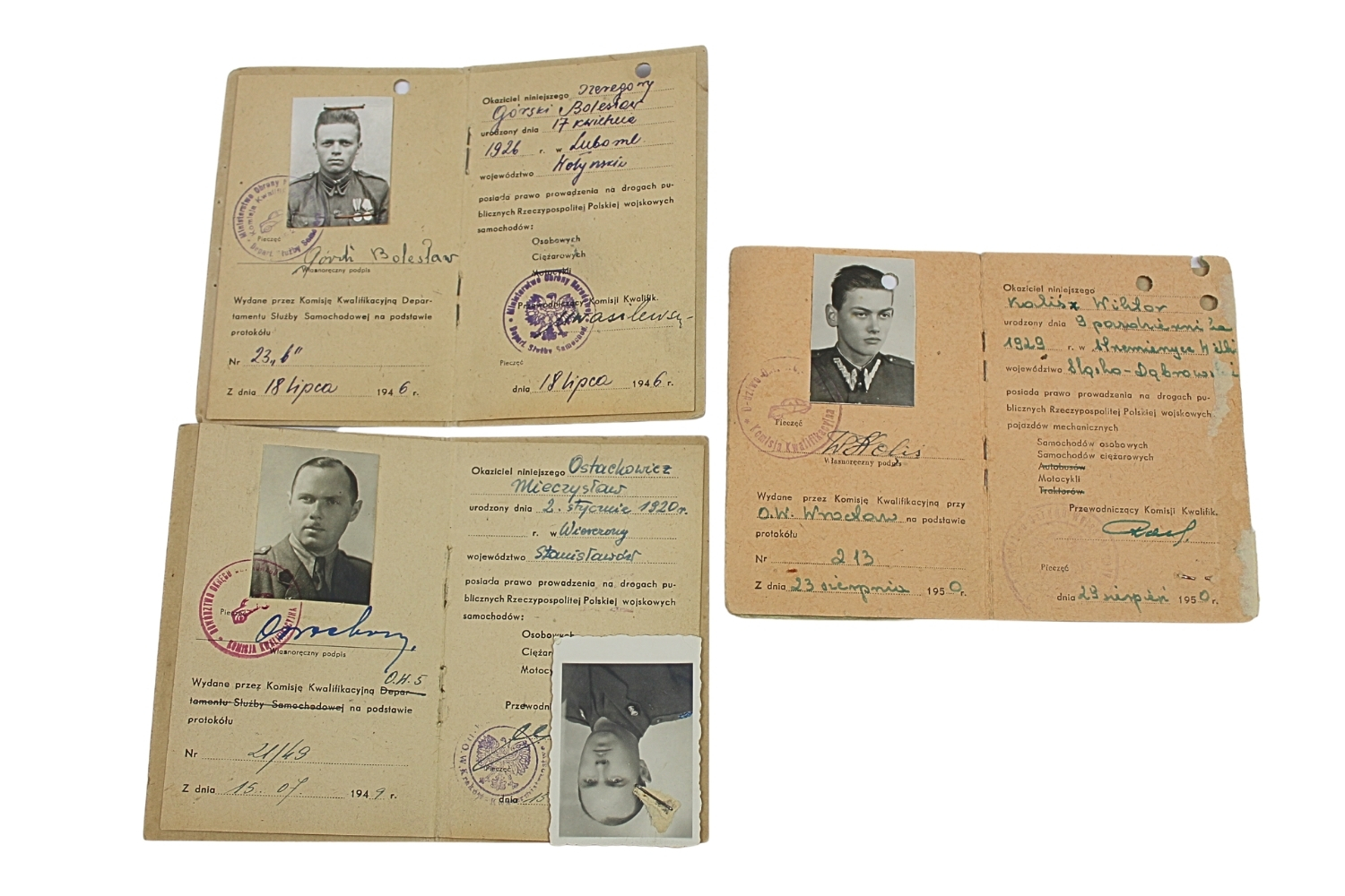 LWP Zestaw pozwoleń na prowadzenie wojskowych pojazdów mechanicznych 