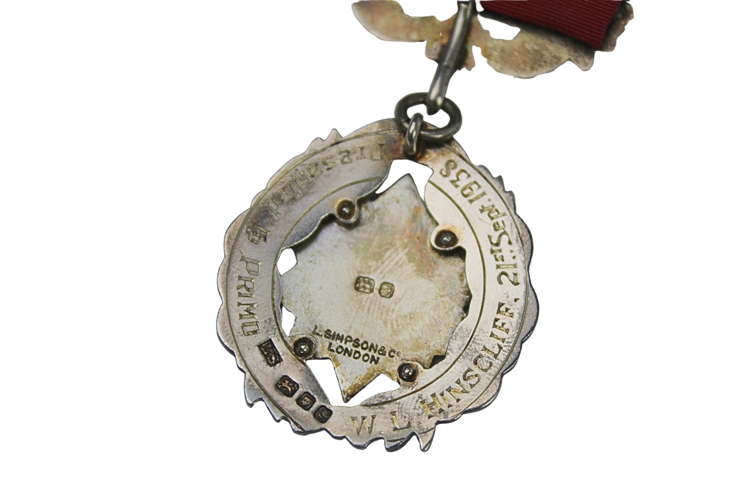 ODZNACZENIE ZAKON MASOŃSKI BAWOŁÓW ROAB SREBRO 1938