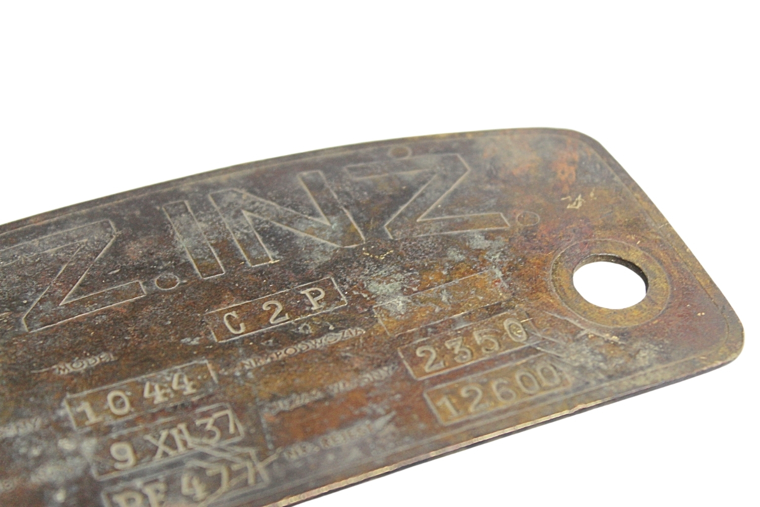 II RP Tabliczka znamionowa P.Z. INŻ C2P  7TP unikat 