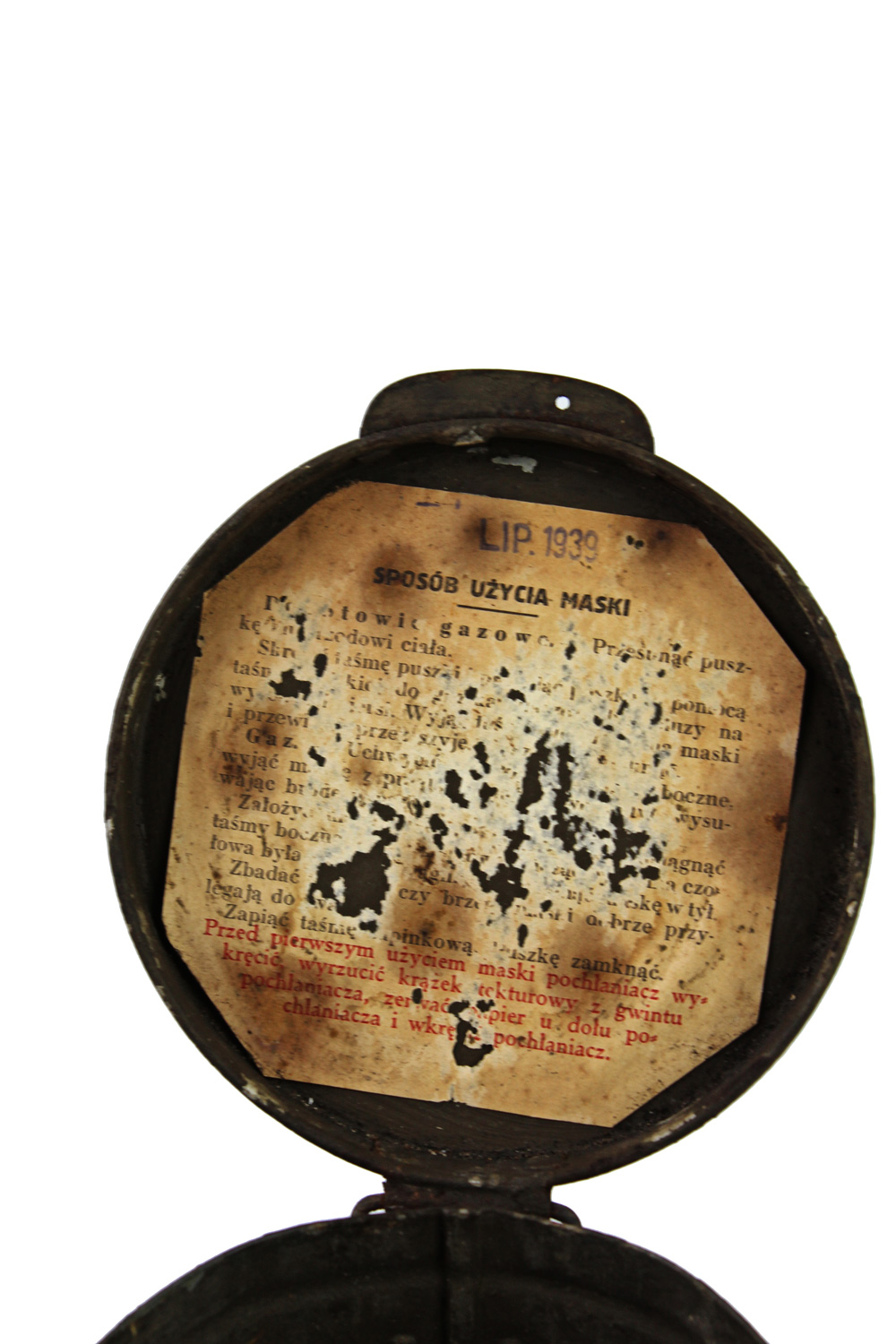 II RP Maska RSC wz.24 z puszką 1939