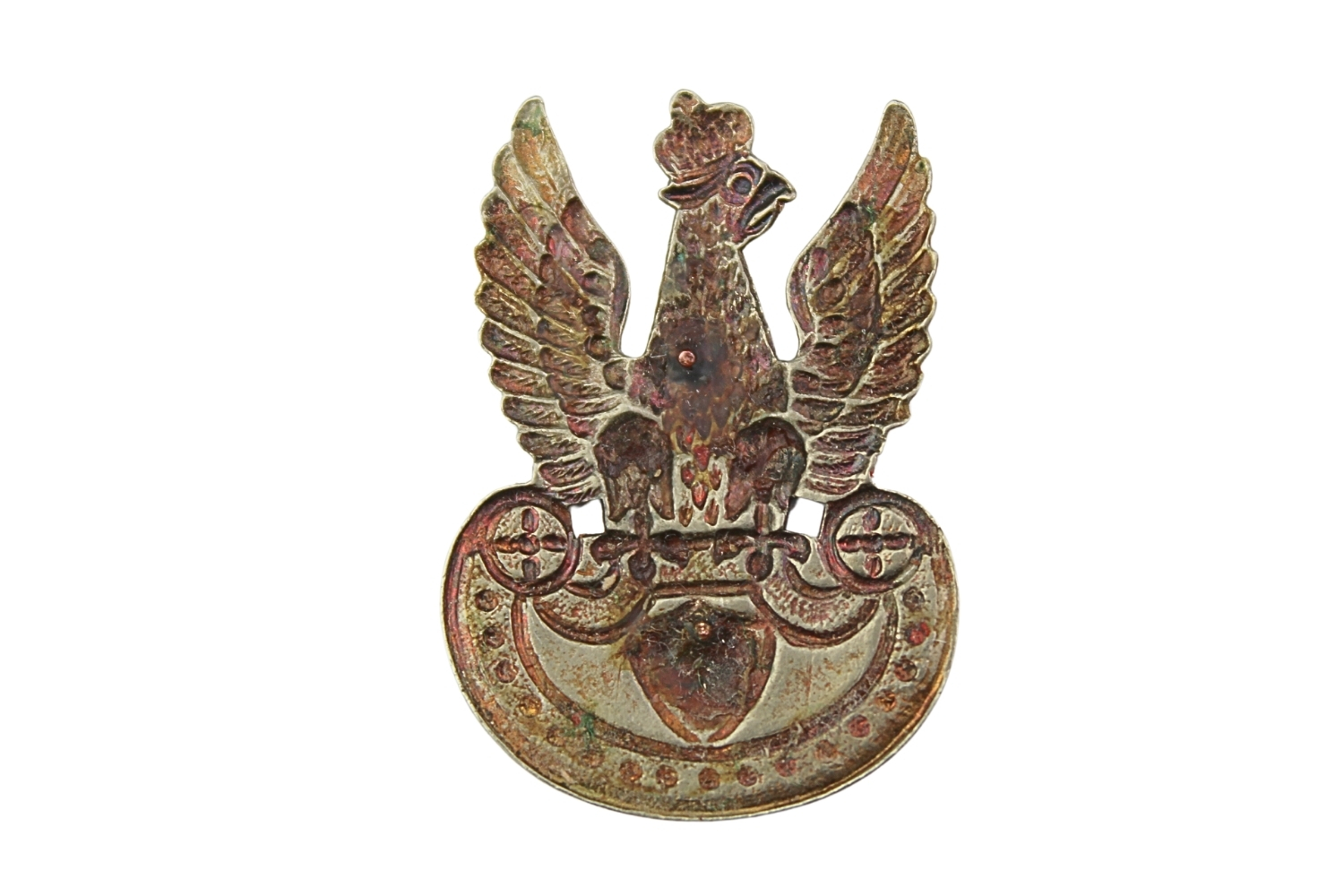 II RP Orzeł furażerkowy wz.23 biały metal