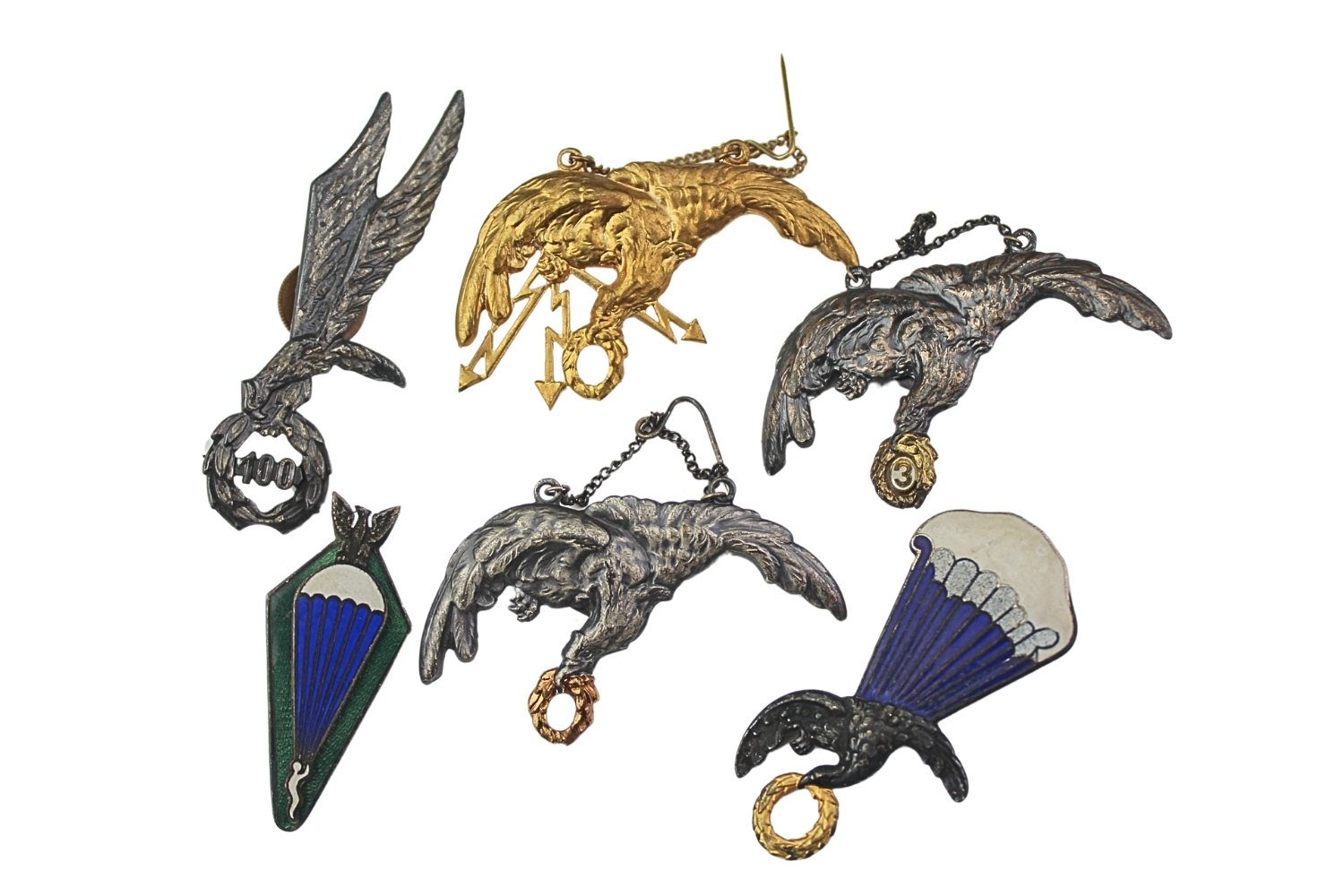 Zestaw gap, odznak wojskowych lotniczych, desantowych 