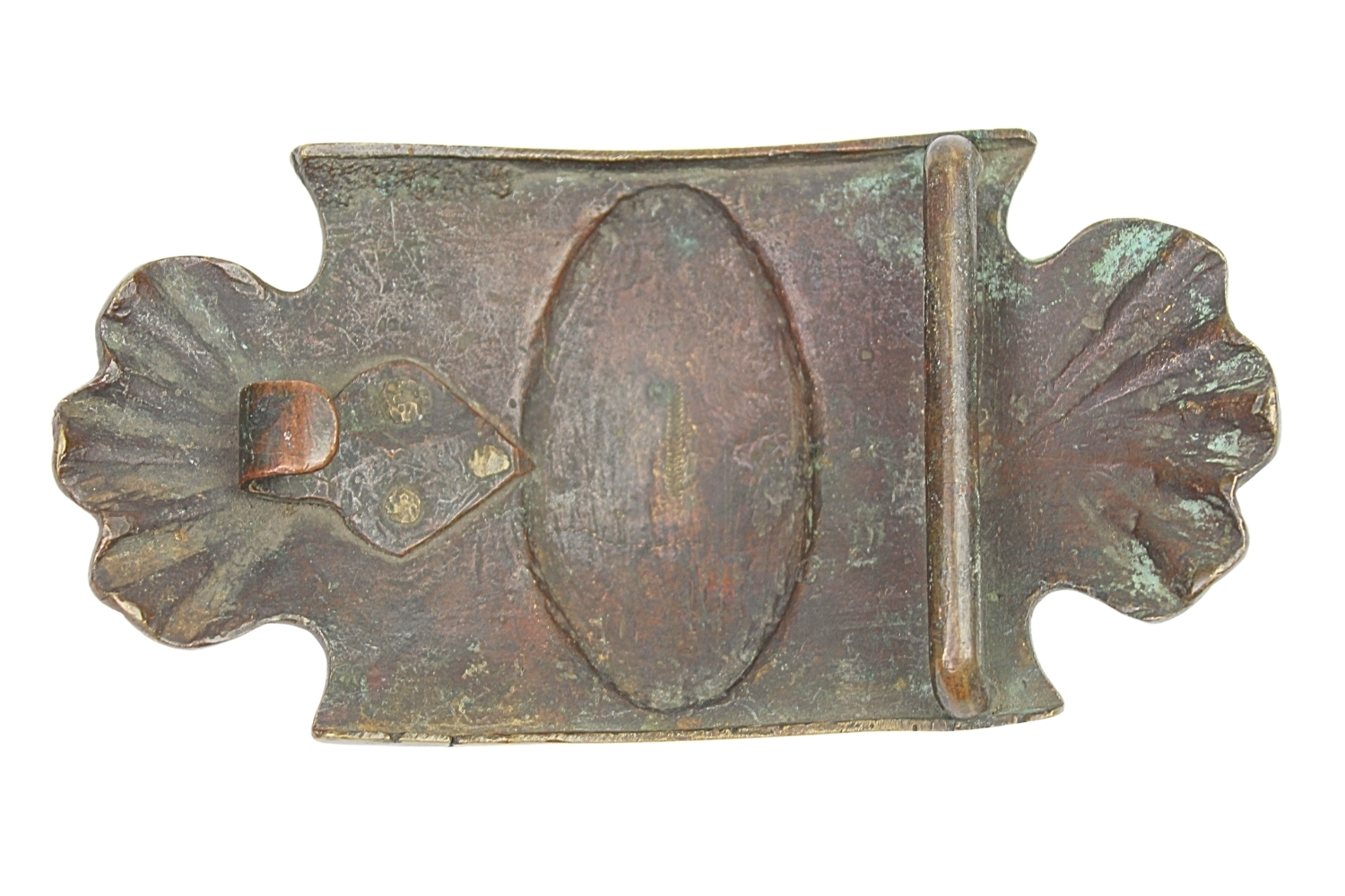 Ogromna mosiężna klamra do pasa XIX wiek