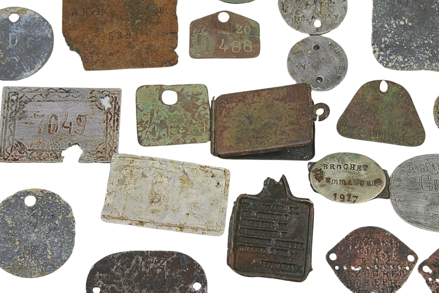 Duży zestaw nieśmiertelników, żetonów