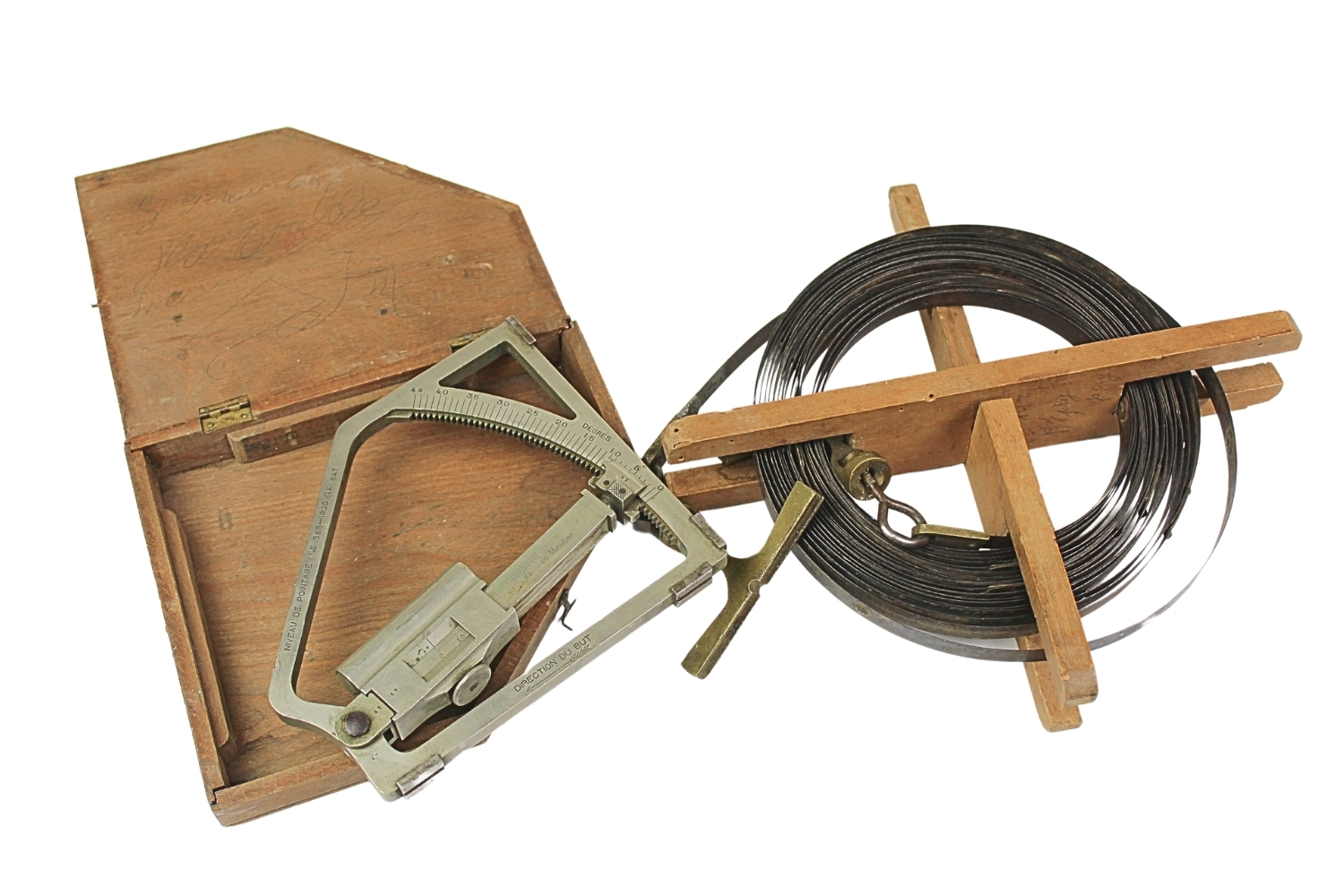 Kwadrant artyleryjski wz.1888-1900 z pudełkiem i taśmą