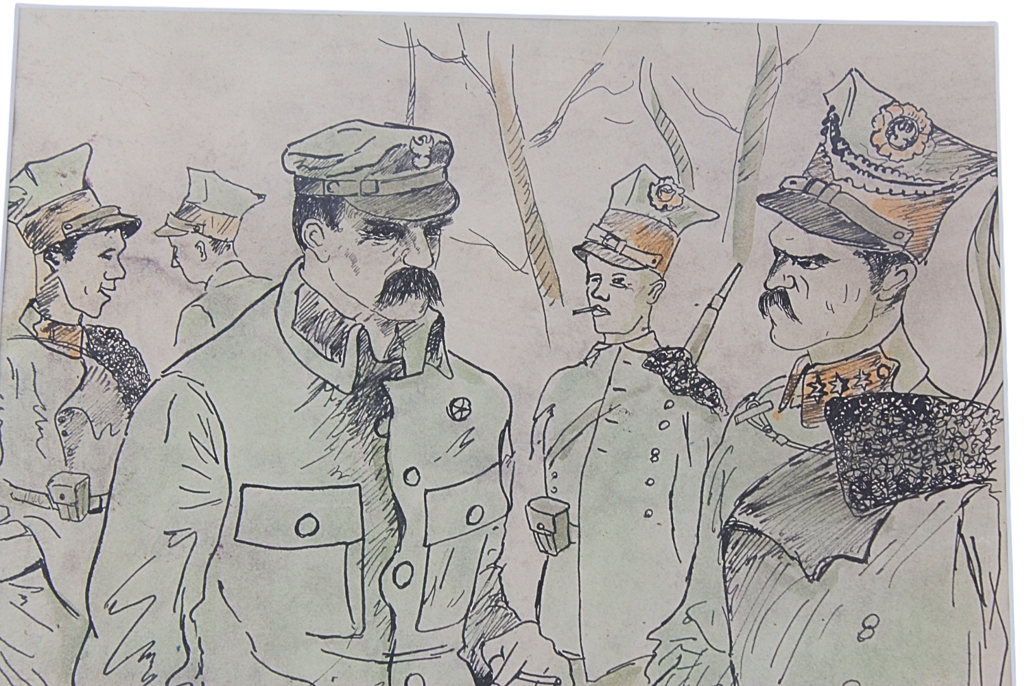 II RP Zdzisław Czermański 1900-1970 Józef Piłsudski i Belina Prażmowski akwarela