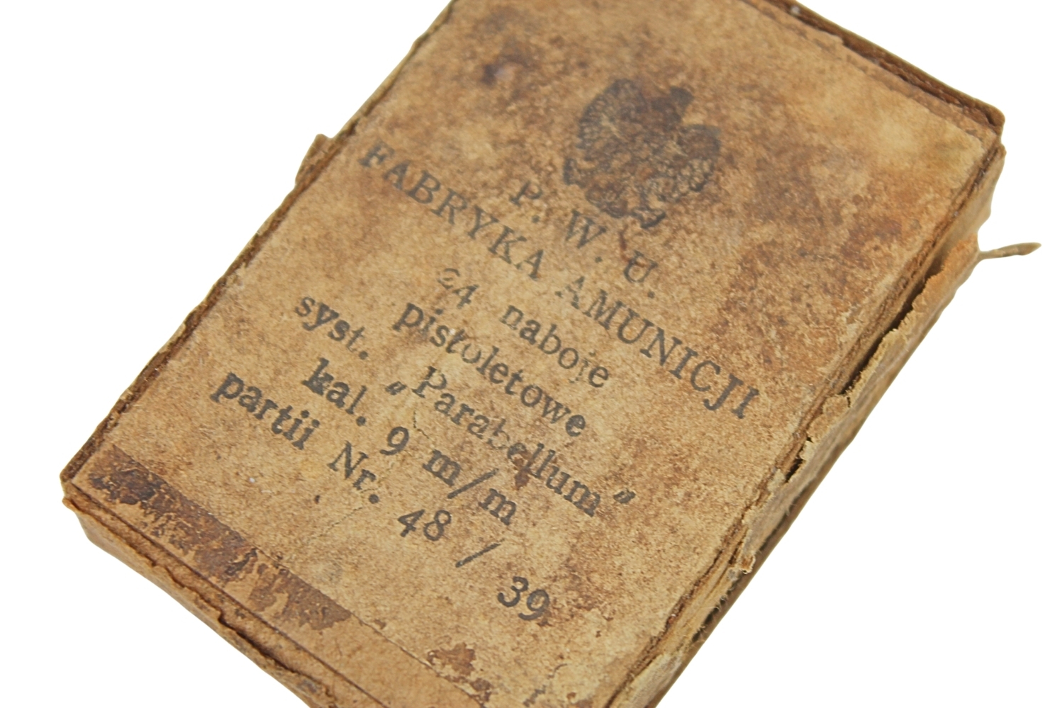 II RP Opakowanie na 24szt. amunicji ViS 9mm P.W.U. F.A. 1939 Rzadkość