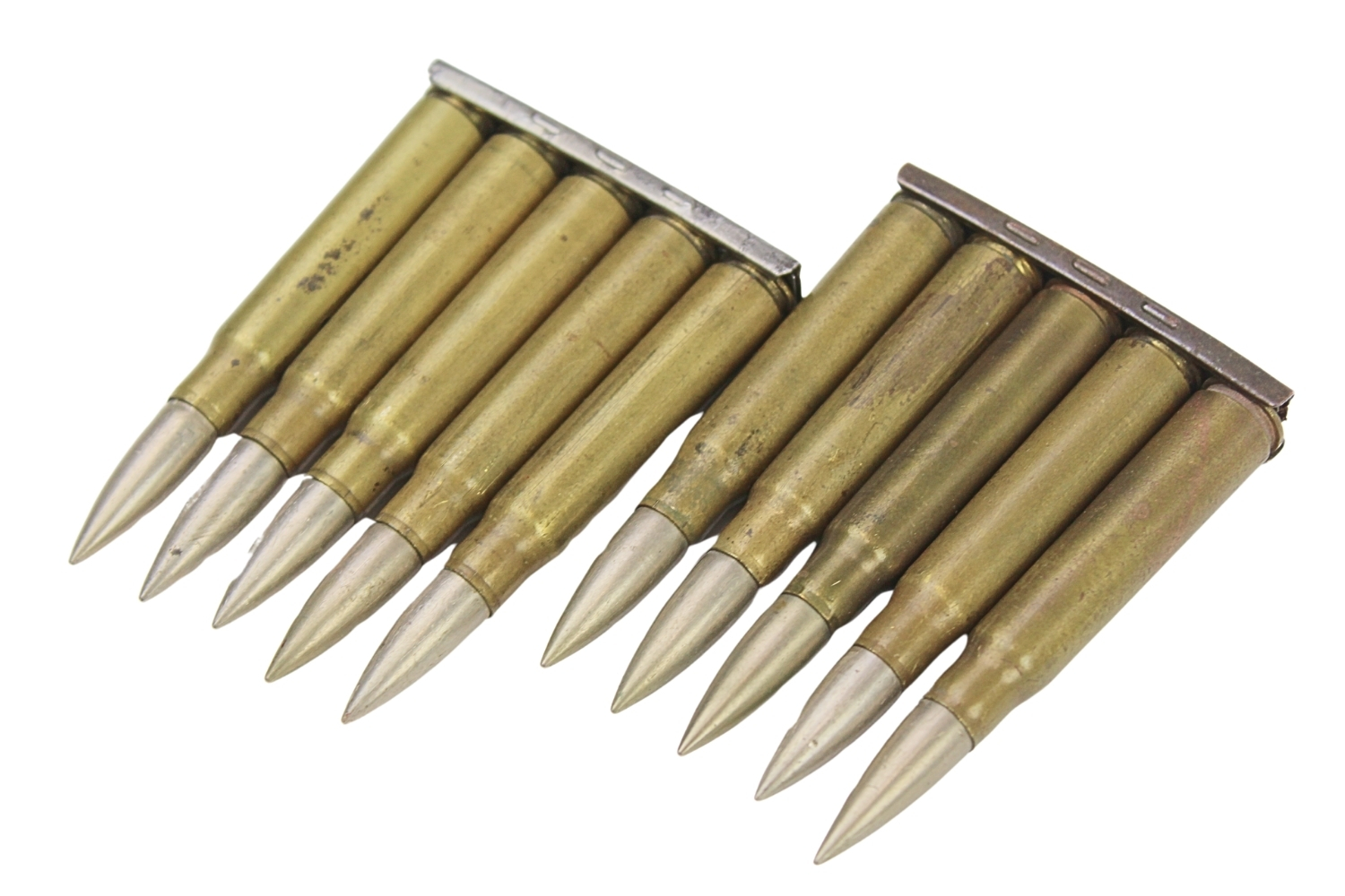 II RP Amunicja 7,92mm z ładownikami skorupy dekoracyjne 