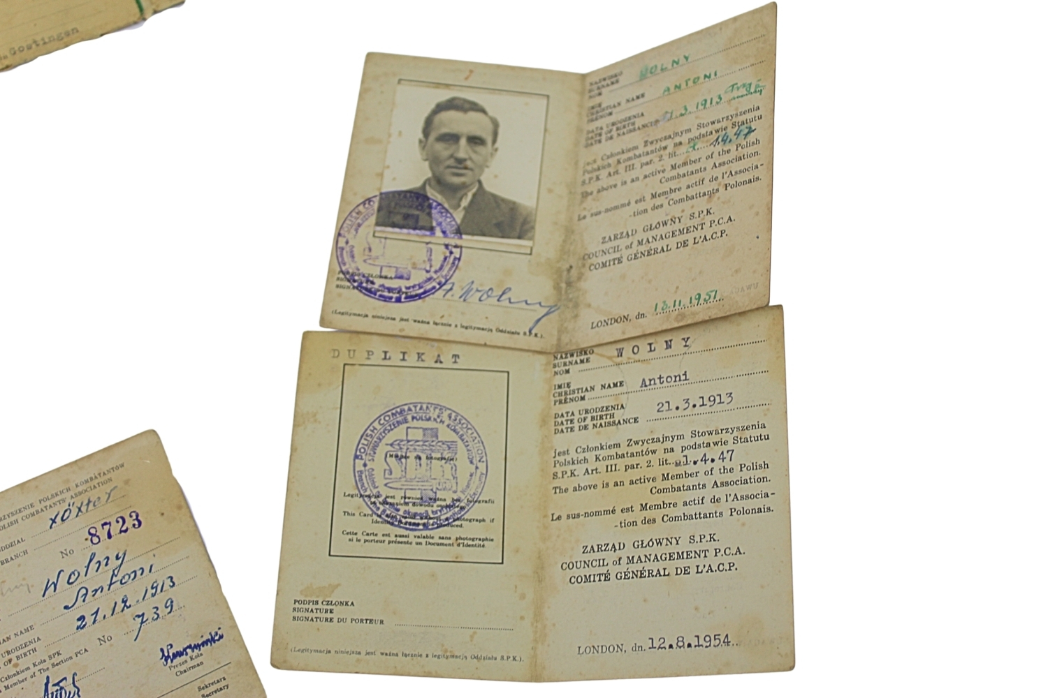 Zestaw dokumentów Antoni Wolny 