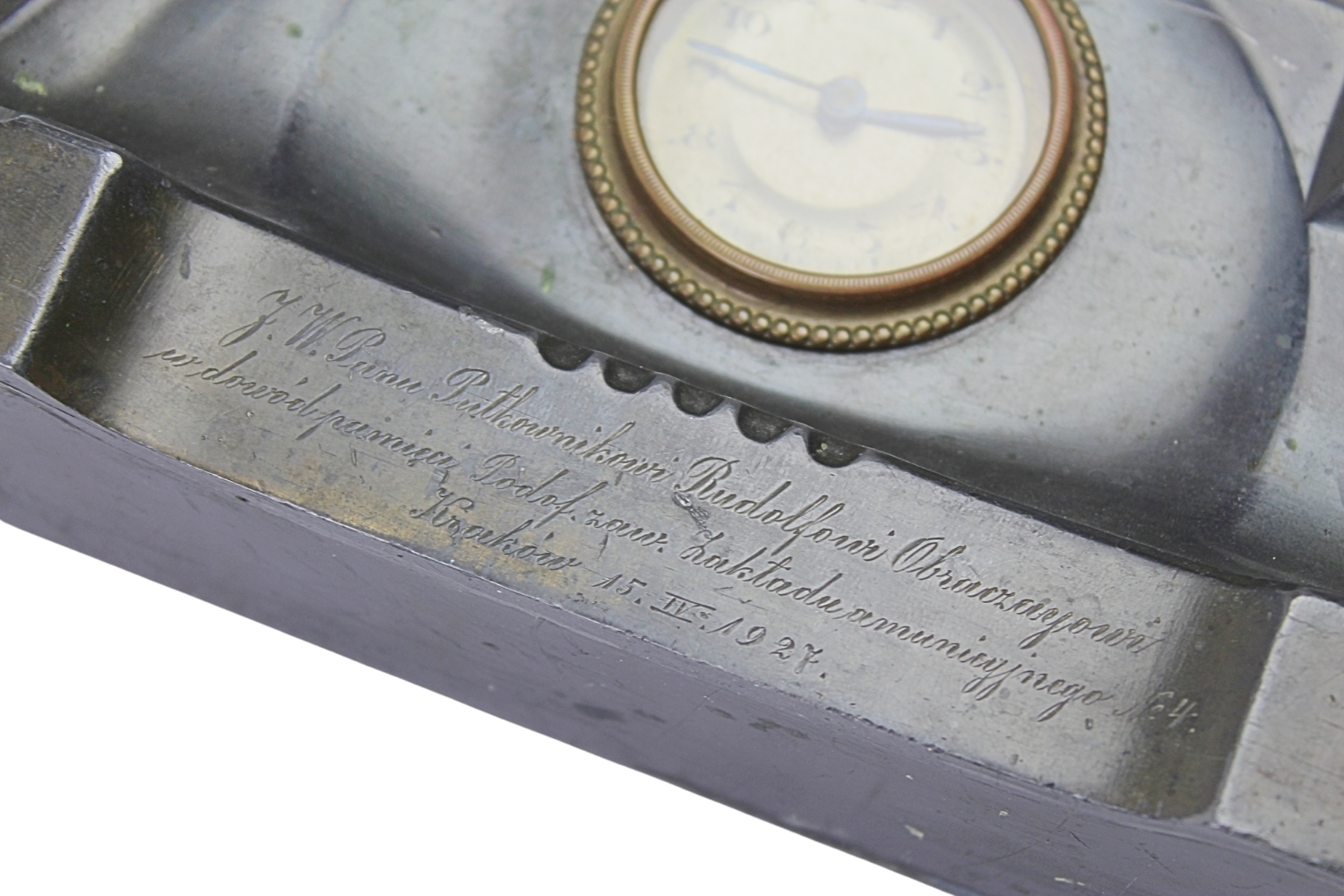 II RP Zegar pamiątkowy dla płk. uzbrojenia Wojska Polskiego Rudolfa Obraczaya