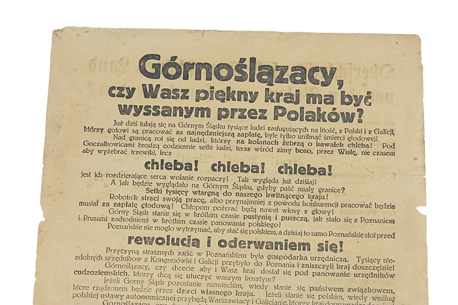 NIEMIECKA ULOTKA PROPAGANDOWA GÓRNY ŚLĄSK