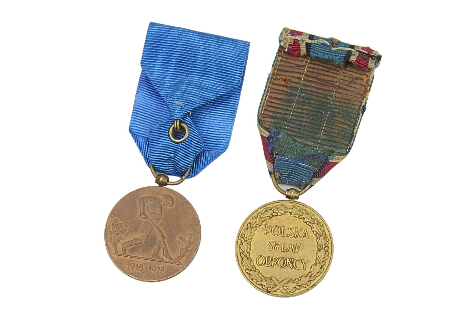 II RP Medal Dziesięciolecia Odzyskania Niepodległości 1918-1928 i Za Wojnę 1918-1921