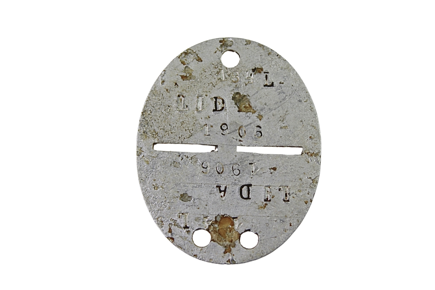 II RP Polski nieśmiertelnik/ Znak tożsamości wz.31 Lida 1906