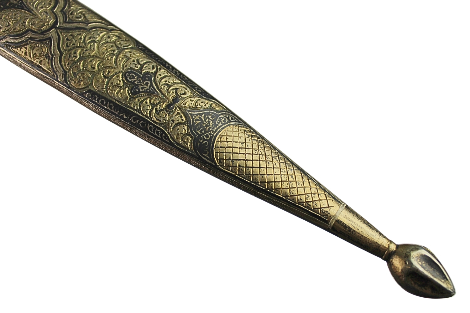 Kindżał Kaukaski Srebro Niello 1850-1870 Dagestan - Wykonanie Luksusowe