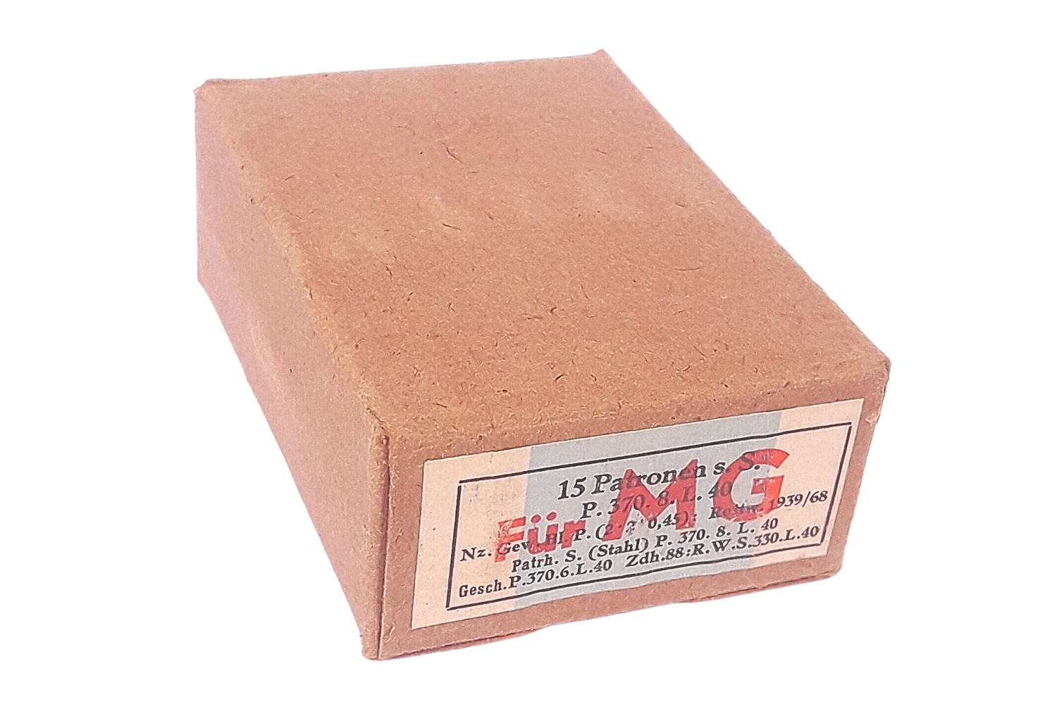 Puste pudełko (KK, 1939 r.) po niemieckiej amunicji 7,92x57 Mauser