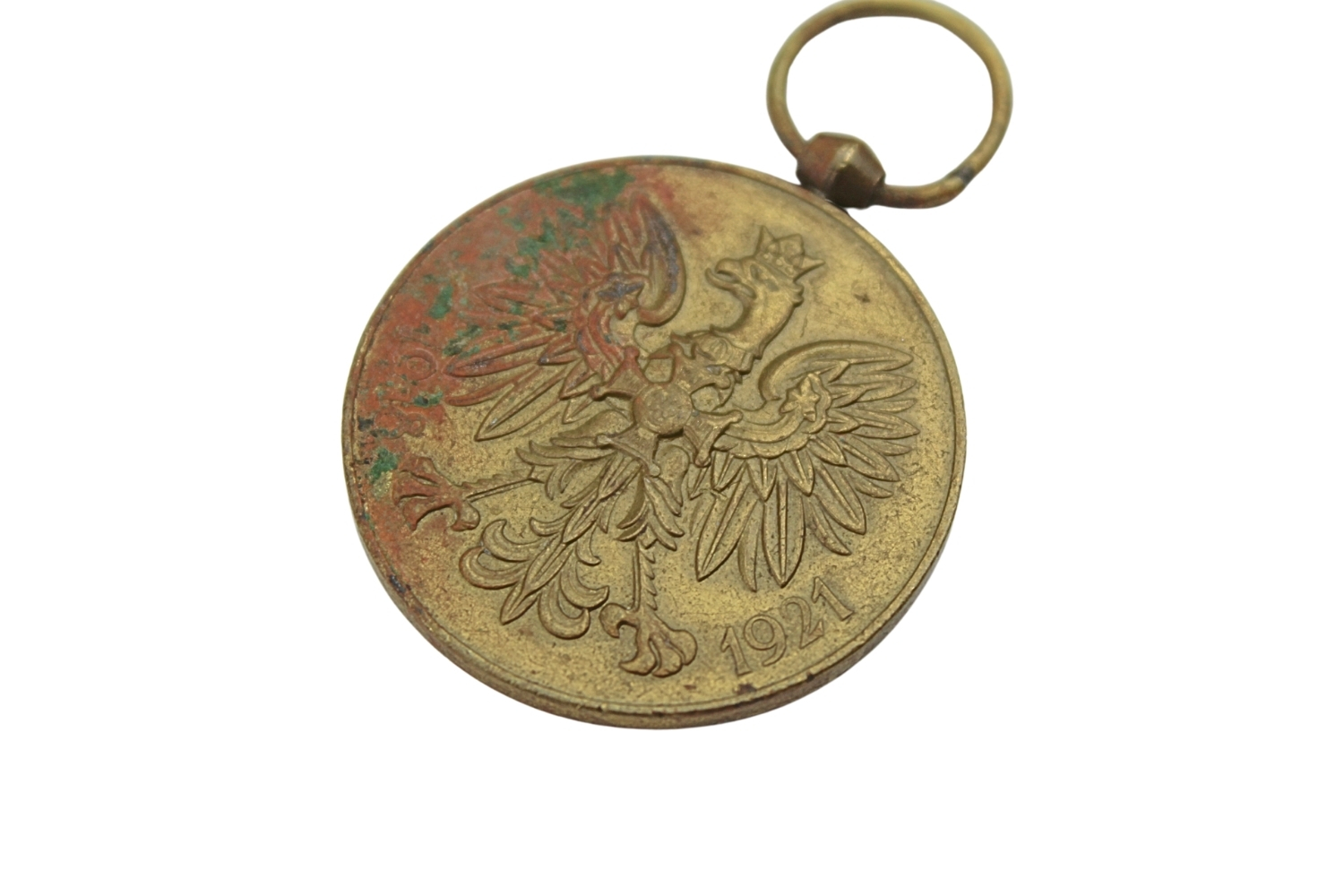 II RP Medal za wojnę 1918-1921 z miniaturką krzyża górnośląskiego