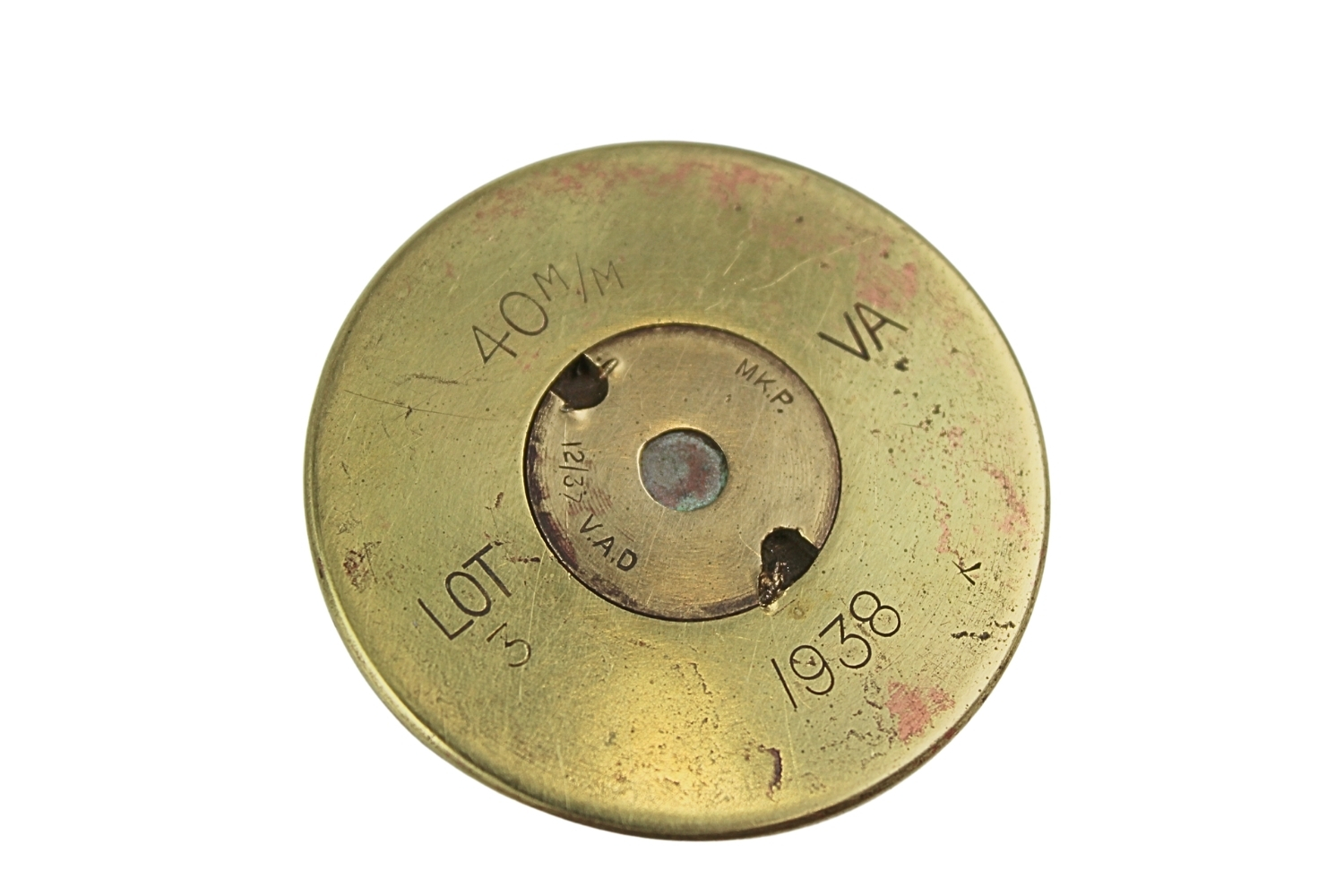 II RP Nabój armata Vickers 40mm wz.28 ORP Wicher skorupa dekoracyjna