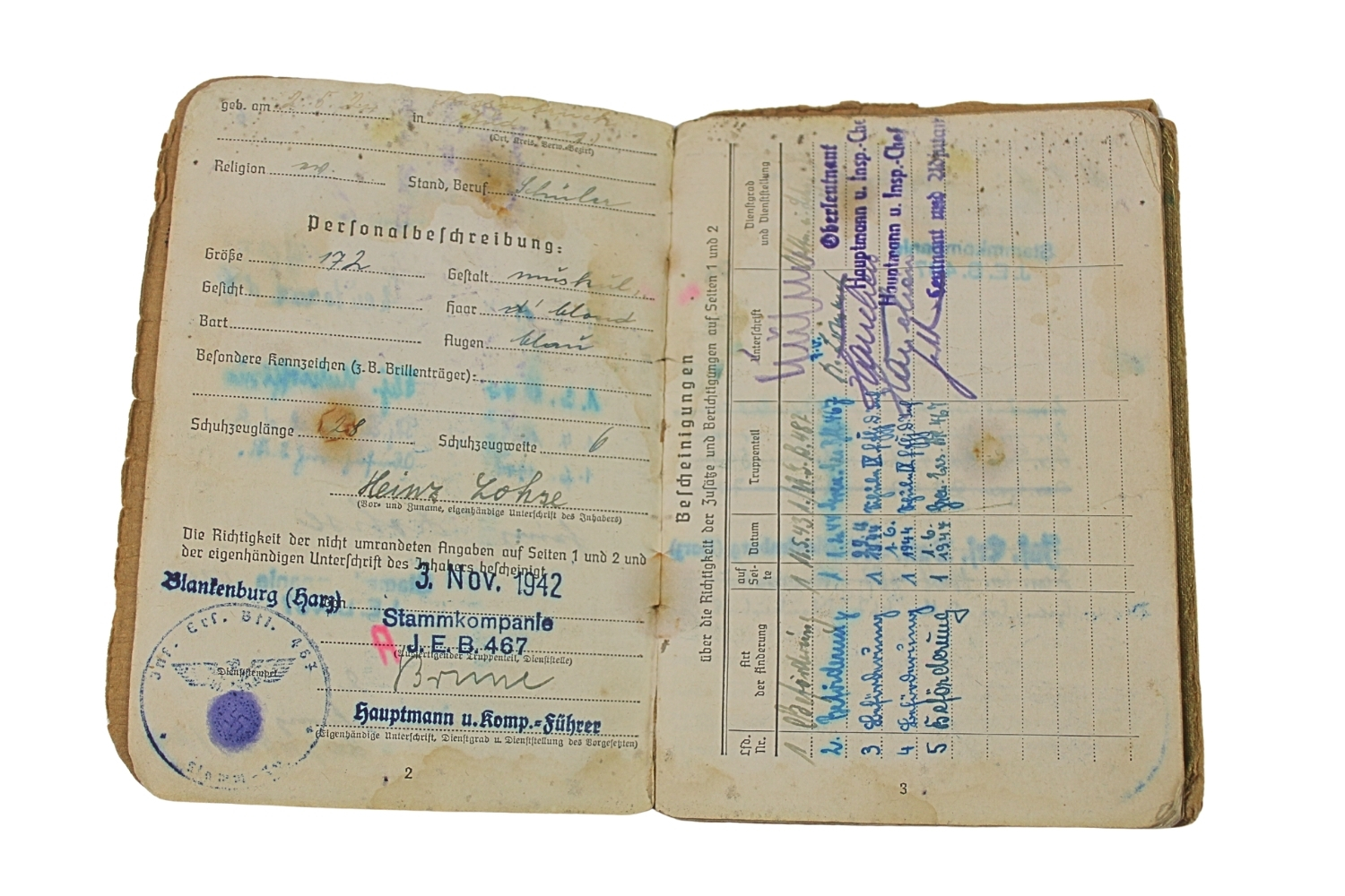 ZESTAW DOKUMENTÓW SOLDBUCH 5. FELDERSATZ BATAIllON 171 